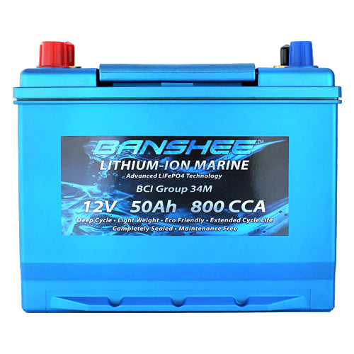 Deep Cycle Lithium Iron Marine Battery Group 34 LiFeP04 800CCA