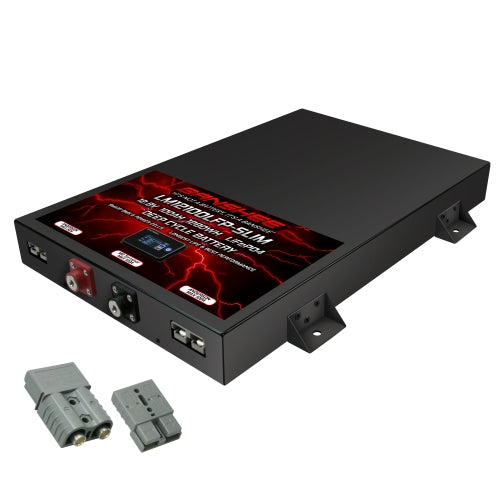 Super Slim 12V 100Ah Deep Cycle Lifepo4 Lithium Ion Battery Pack with Twin Anderson Style Connectors (50A & 120A) & M8 Insert Terminals