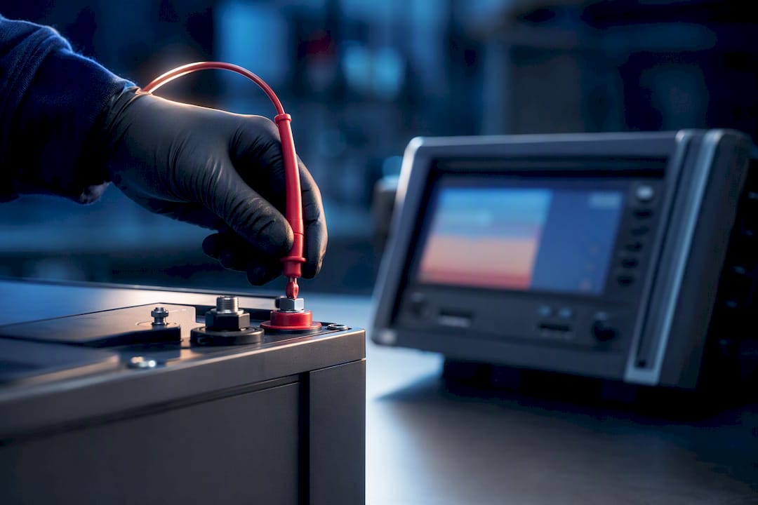 Lithium battery capacity test with measurement leads