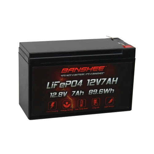 Banshee 12V 7Ah Lithium Battery Rechargeable LiFePO4 3000 Deep Cycle