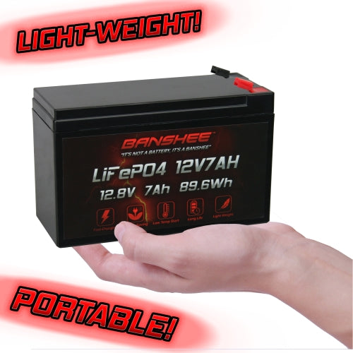 Banshee 12V 7Ah Lithium Battery Rechargeable LiFePO4 3000 Deep Cycle