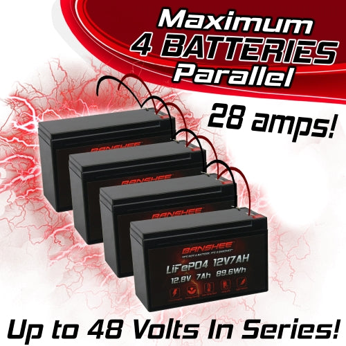 Banshee 12V 7Ah Lithium Battery Rechargeable LiFePO4 3000 Deep Cycle