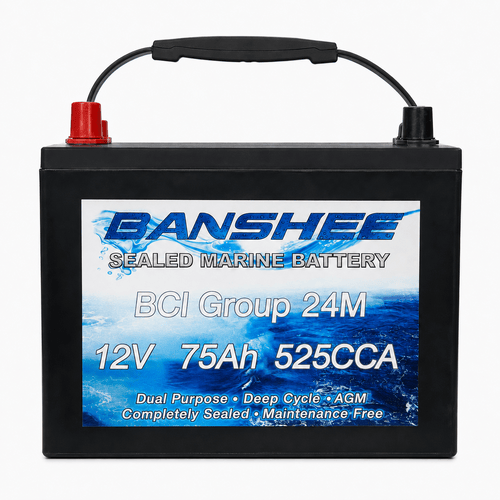 Banshee Group 24M AGM Marine Deep Cycle Battery 12V 75Ah 525CCA 200RC