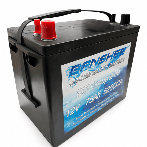 Banshee Group 24M AGM Marine Deep Cycle Battery 12V 75Ah 525CCA 200RC