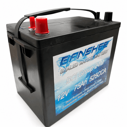 Banshee Group 24M AGM Marine Deep Cycle Battery 12V 75Ah 525CCA 200RC