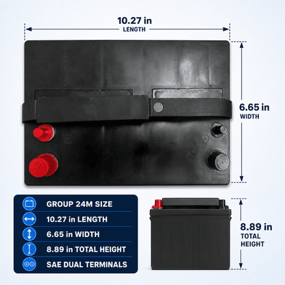 Banshee Group 24M AGM Marine Deep Cycle Battery 12V 75Ah 525CCA 200RC