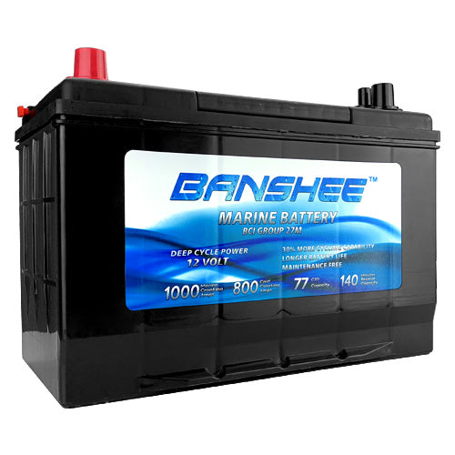 Group 27 Deep Cycle Battery, Dual Purpose Marine Battery