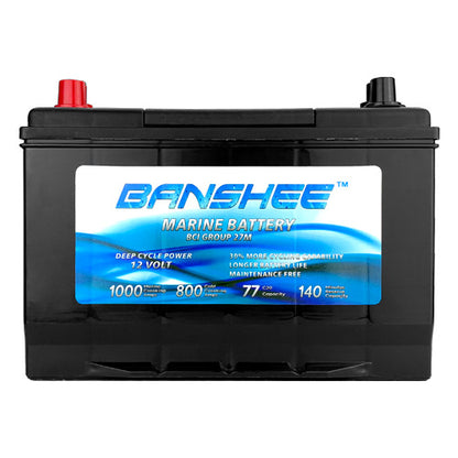 Group 27 Deep Cycle Battery, Dual Purpose Marine Battery