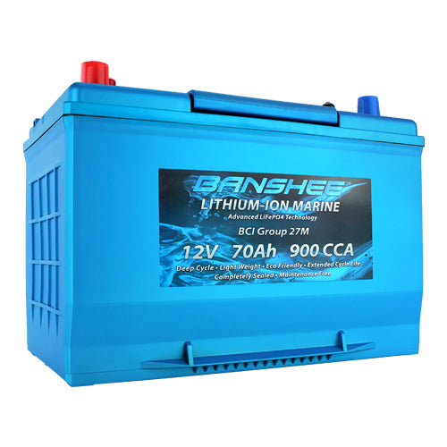 Deep Cycle Lithium-Ion True Marine Dual Terminal Battery With Emergency Start 900CCA Group Size 27