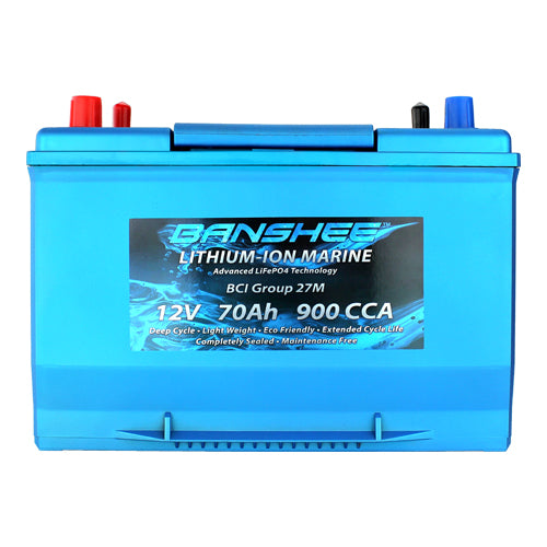Deep Cycle Lithium-Ion True Marine Dual Terminal Battery With Emergency Start 900CCA Group Size 27