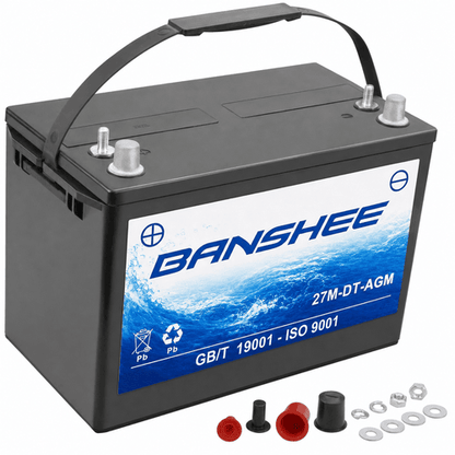 Banshee Group 27 AGM Marine Battery – 730CCA Sealed Deep Cycle for Boats & Trolling Motors