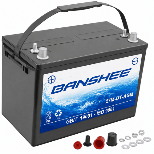 Banshee Group 27 AGM Marine Battery – 730CCA Sealed Deep Cycle for Boats & Trolling Motors