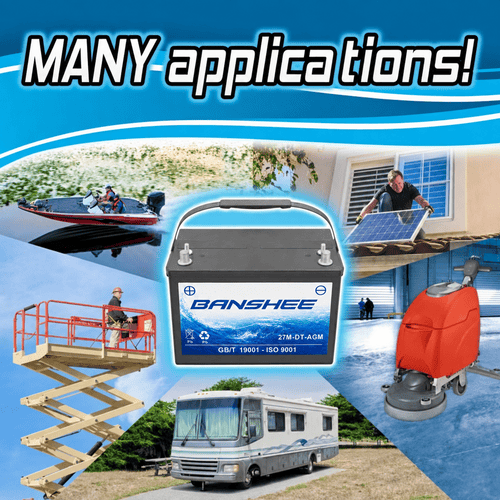 Banshee Group 27 AGM Marine Battery – 730CCA Sealed Deep Cycle for Boats & Trolling Motors