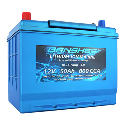 Deep Cycle Lithium Iron Marine Battery Group 34 LiFeP04 800CCA