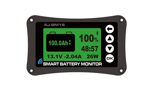 Marine and RV lithium battery monitor 10–80V
