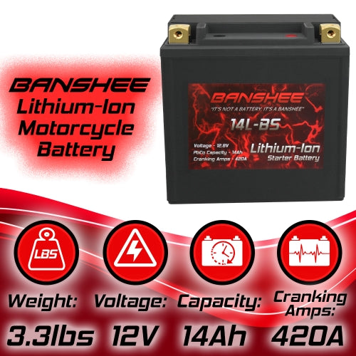 Banshee YTX14L-BS LiFEPO4 Battery