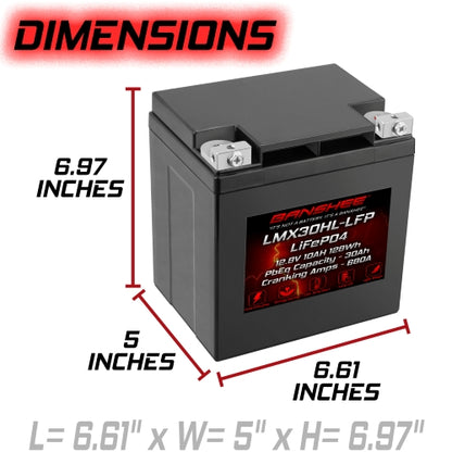 LiFEPO4 30L-BS Sealed Starter Motorcycle Battery