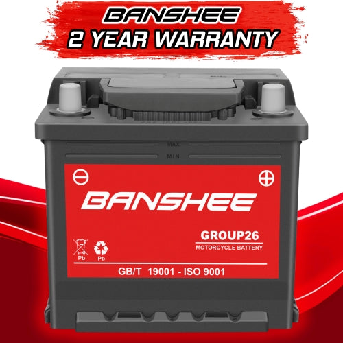 Banshee Group 26 AGM 12V Battery – Maintenance-Free, High-Cranking UTV Battery for Polaris Ranger, RZR, General, XP, PRO XD & More