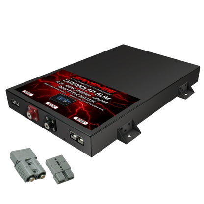 Super Slim 12V 100Ah LiFePO4 Battery Pack with Twin Anderson Style Connectors & M8 Terminals
