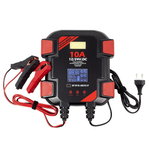 Smart Battery Charger, 12V 10A / 24V 5A, for Lead Acid, AGM & LiFePO4 Batteries