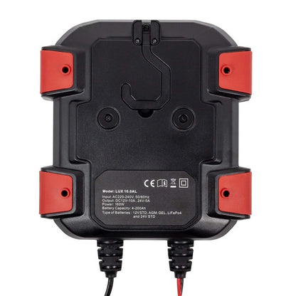 Smart Battery Charger, 12V 10A / 24V 5A, for Lead Acid, AGM & LiFePO4 Batteries