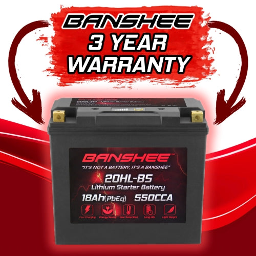 Banshee YTX20L-BS LiFePO4 Motorsports Battery