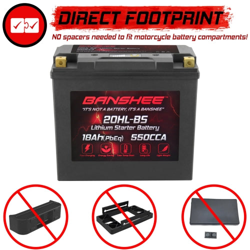 Banshee YTX20L-BS LiFePO4 Motorsports Battery