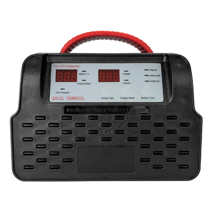Fully Automatic 10A Battery Charger | LED Indicator | Suitable for 12V Batteries (6-230Ah) | All Lead-acid Types | Overcharge & Short-circuit Protection | U.S. Recommended